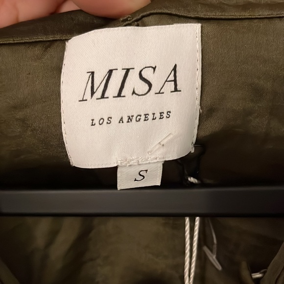 Misa Los Angeles Ida Top Green Short Sleeve Size S - Picture 7 of 16